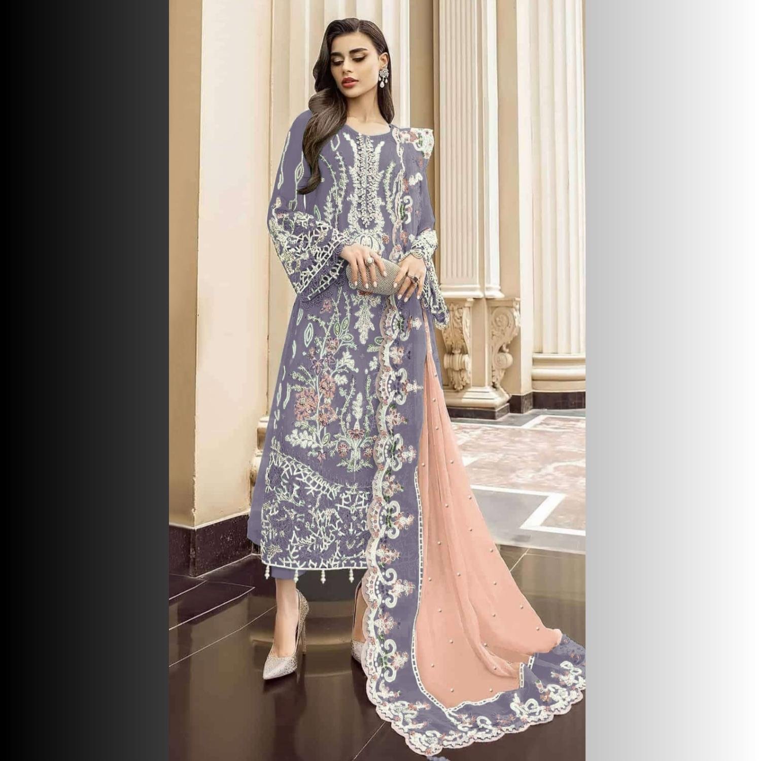 Heavy Orgenza With Embroidery Sequence - Image 2