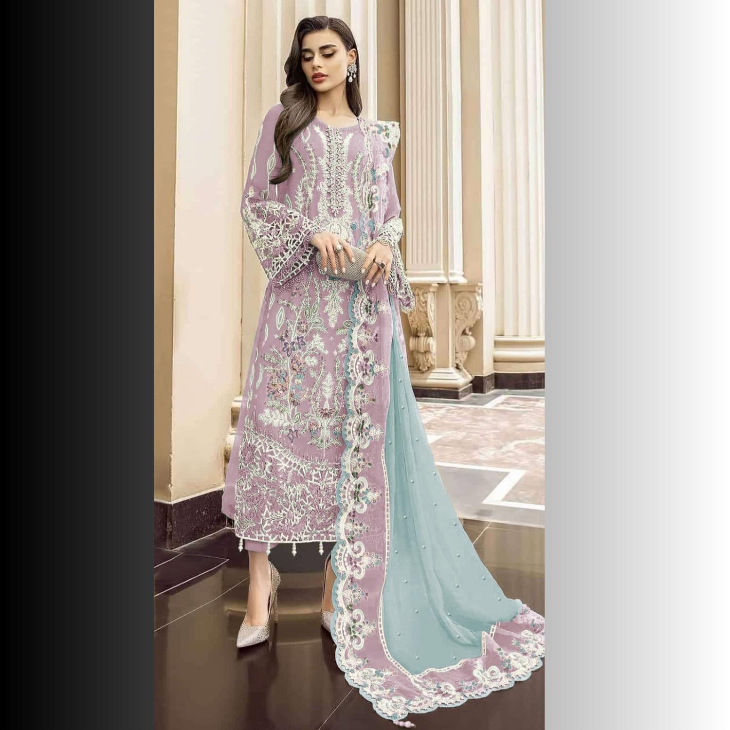 Heavy Orgenza With Embroidery Sequence - Image 3