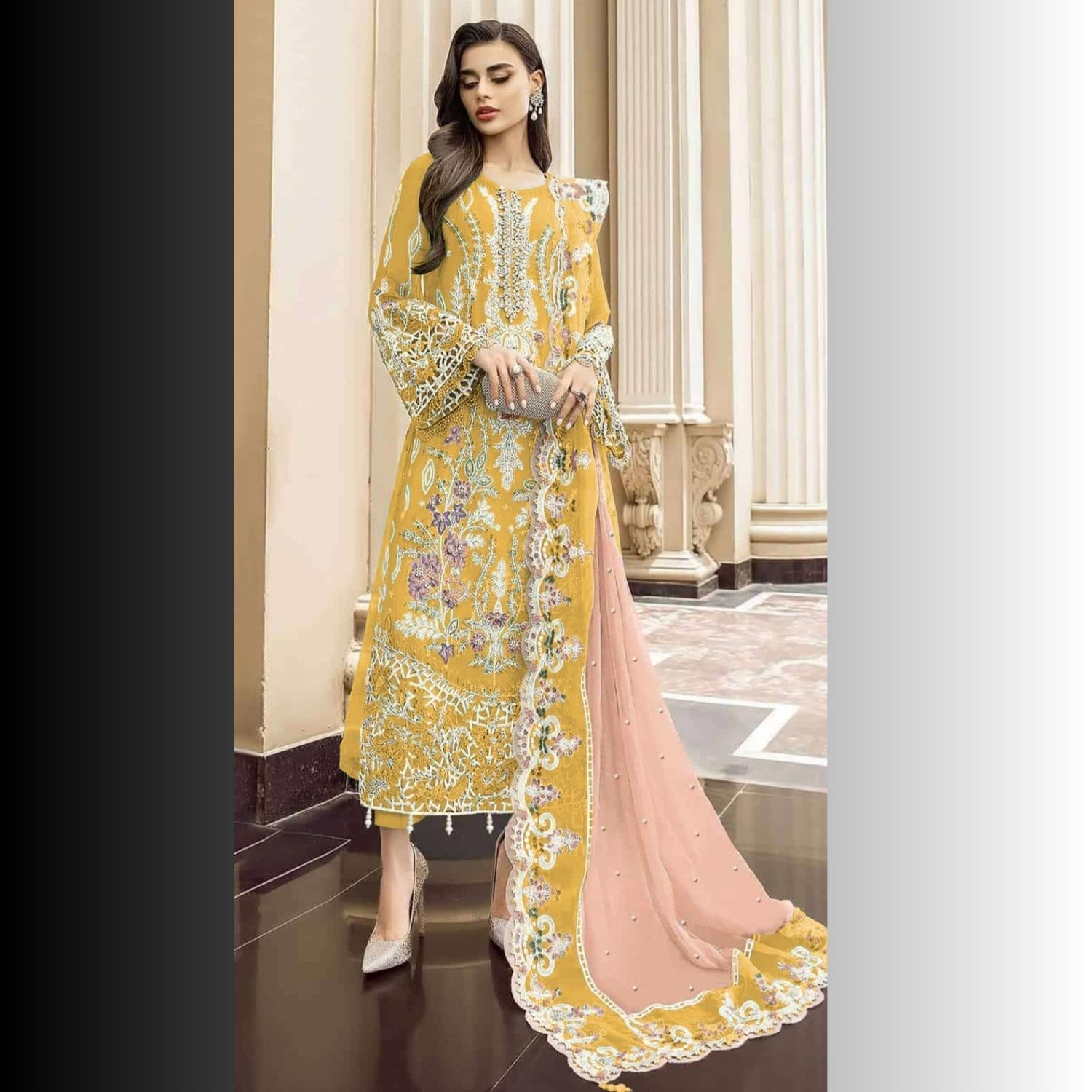 Heavy Orgenza With Embroidery Sequence - Image 4