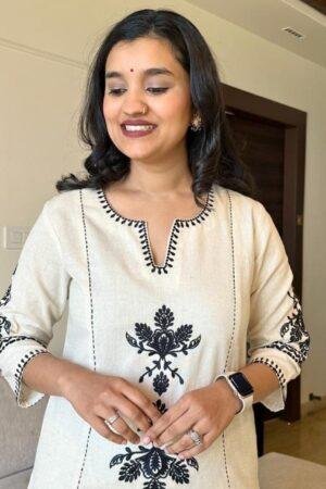 Kurta pant sets with embroidery work