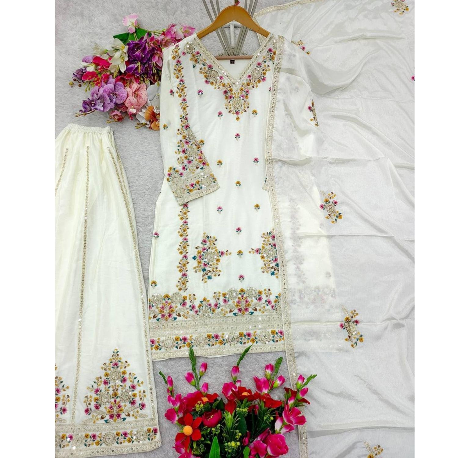 Pure Cinon Silk With Heavy Embroidery - Image 5