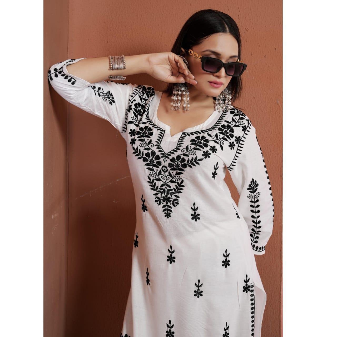 New Concept Of Chikankari kurti