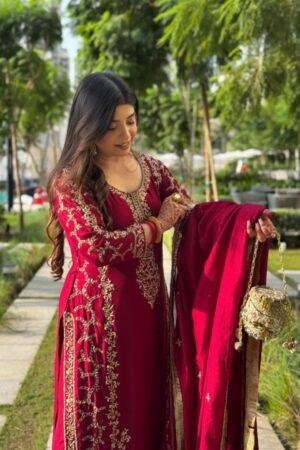 Faux Georgette Thread & Sequence Palazzo Set