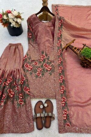 Pure Fendy Silk Heavy Embroidery Sequence