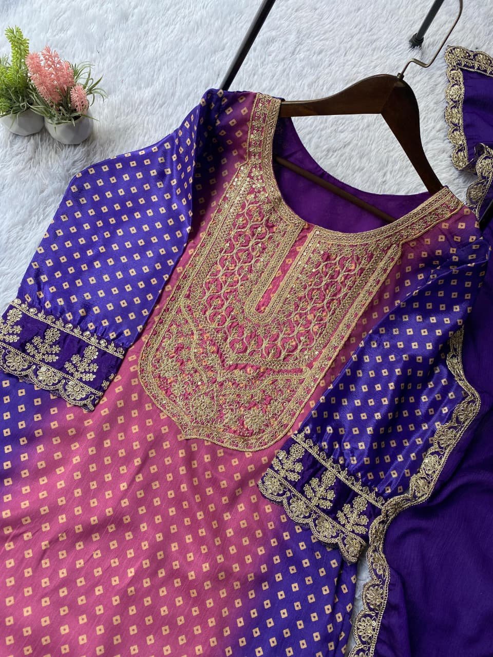 Printed Chinon Sequence Embroidery - Image 5