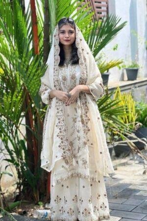 Chinon Silk Zari & Sequence Embroidery