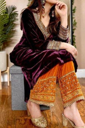 Premium Velvet Winter 3-Piece Palazzo Set |