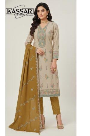 Kassar Fashion Glass Organza Suit with Jarkan Work & Nazmeen Dupatta