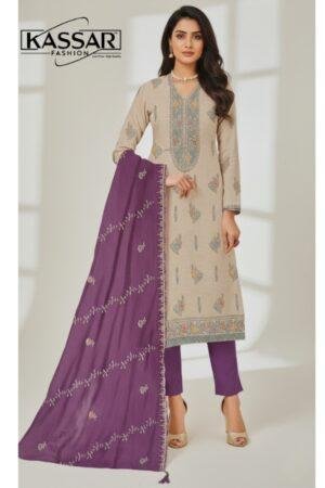 Kassar Fashion Glass Organza Suit with Jarkan Work & Nazmeen Dupatta