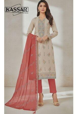Kassar Fashion Glass Organza Suit with Jarkan Work & Nazmeen Dupatta