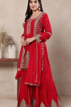 Heavy Chinon Silk Sequence Embroidery