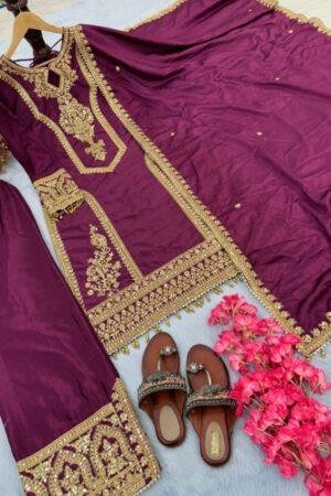 Premium Designer Readymade Top Palazzo & Dupatta Collection