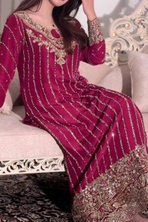 Launching New 🦋 Designer Party Wear Look – Pure Chinon Silk Top, Palazzo & Dupatta Set 👗