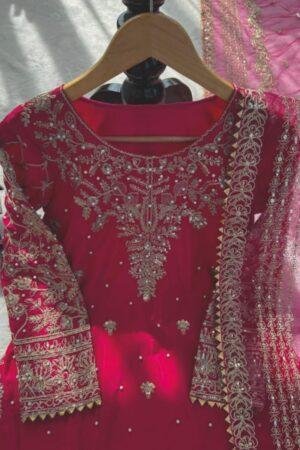 Natural Crepe Thread & Sequence Embroidery