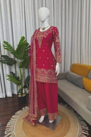 Natural Crepe Thread & Sequence Embroidery