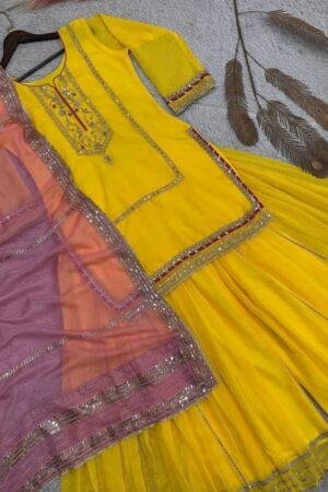 Pure Kundan Organza Silk Embroidered